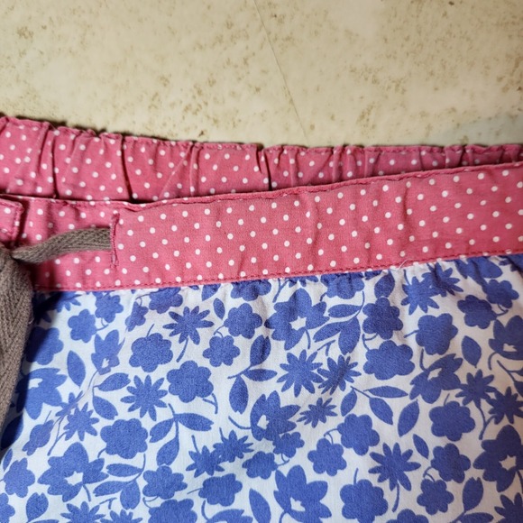 Boden Mixed Print Short Drawstring Elastic Back Blue Floral/Pink Polka Dot Sz 16 - Picture 4 of 11